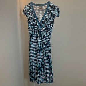 Ann Taylor women’s dress size 2P Petite Blue polka dot